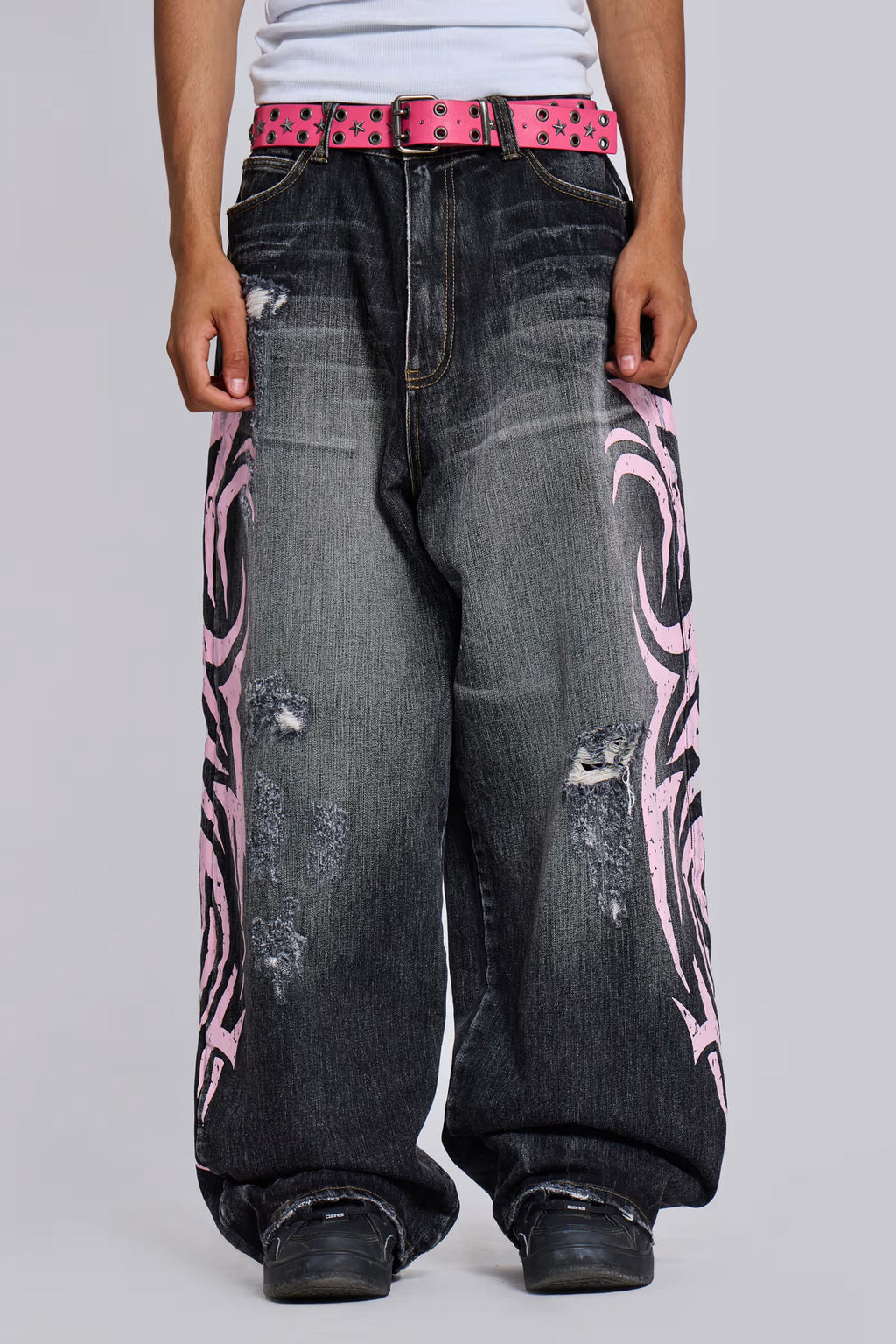 Women's & Men's Washed Retro High Street Tide Trousers Women's Jeans