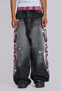 Women's & Men's Washed Retro High Street Tide Trousers Women's Jeans