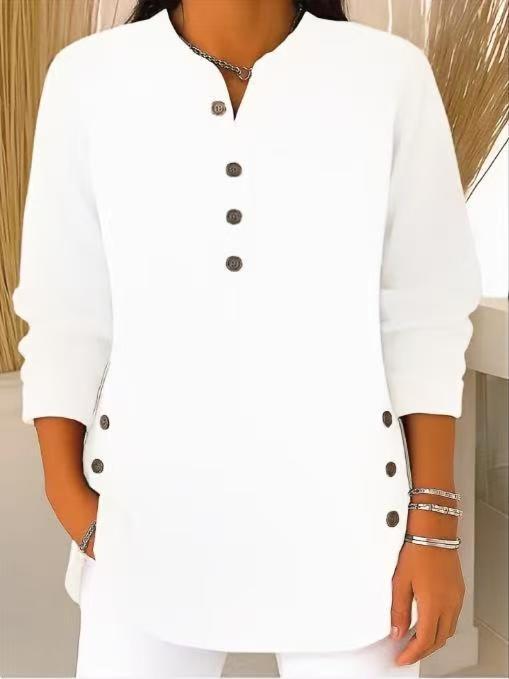 Women's Corduroy Solid Color Loose Casual Button Blouses