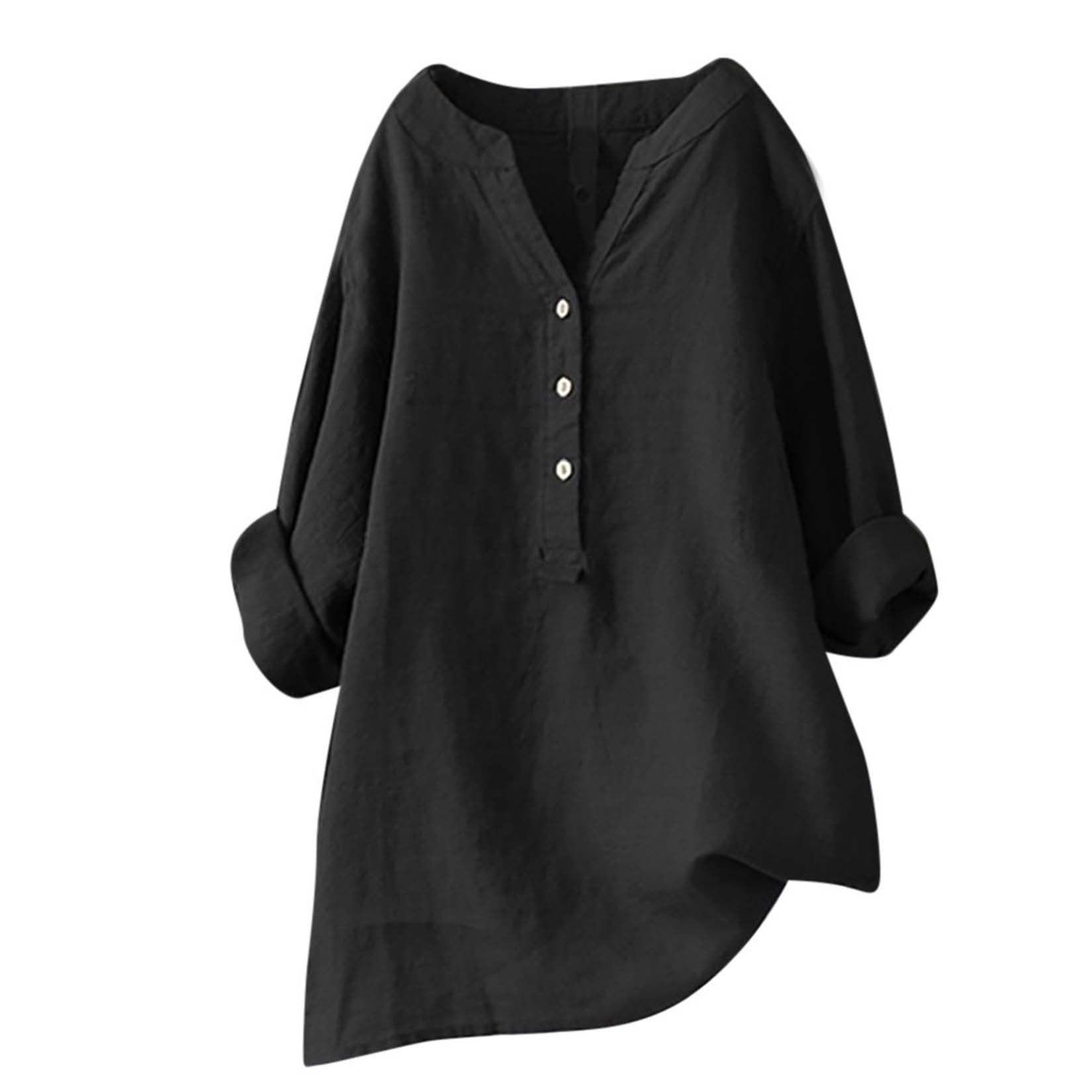 Women's Color Stand Collar Button Long Sleeve Tops