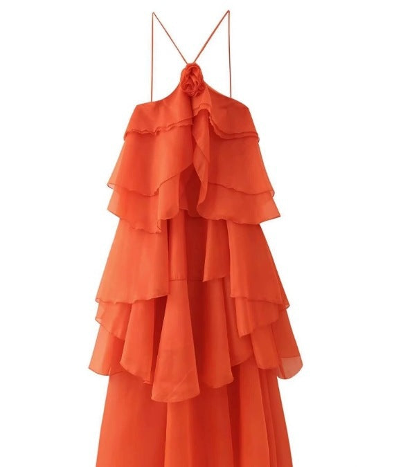 Women's Early Spring Laminated Decoration Elegant Dress