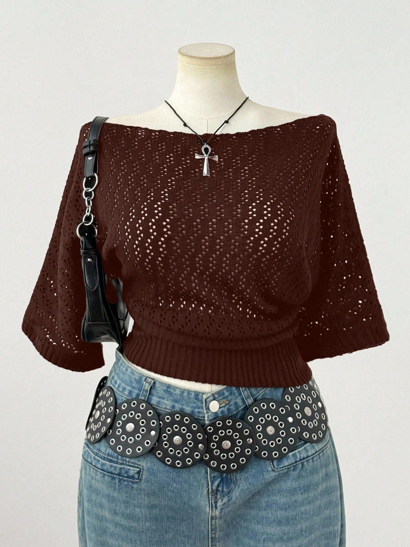 Women's French Style High-grade Hollow Wool Summer Slim Sweaters