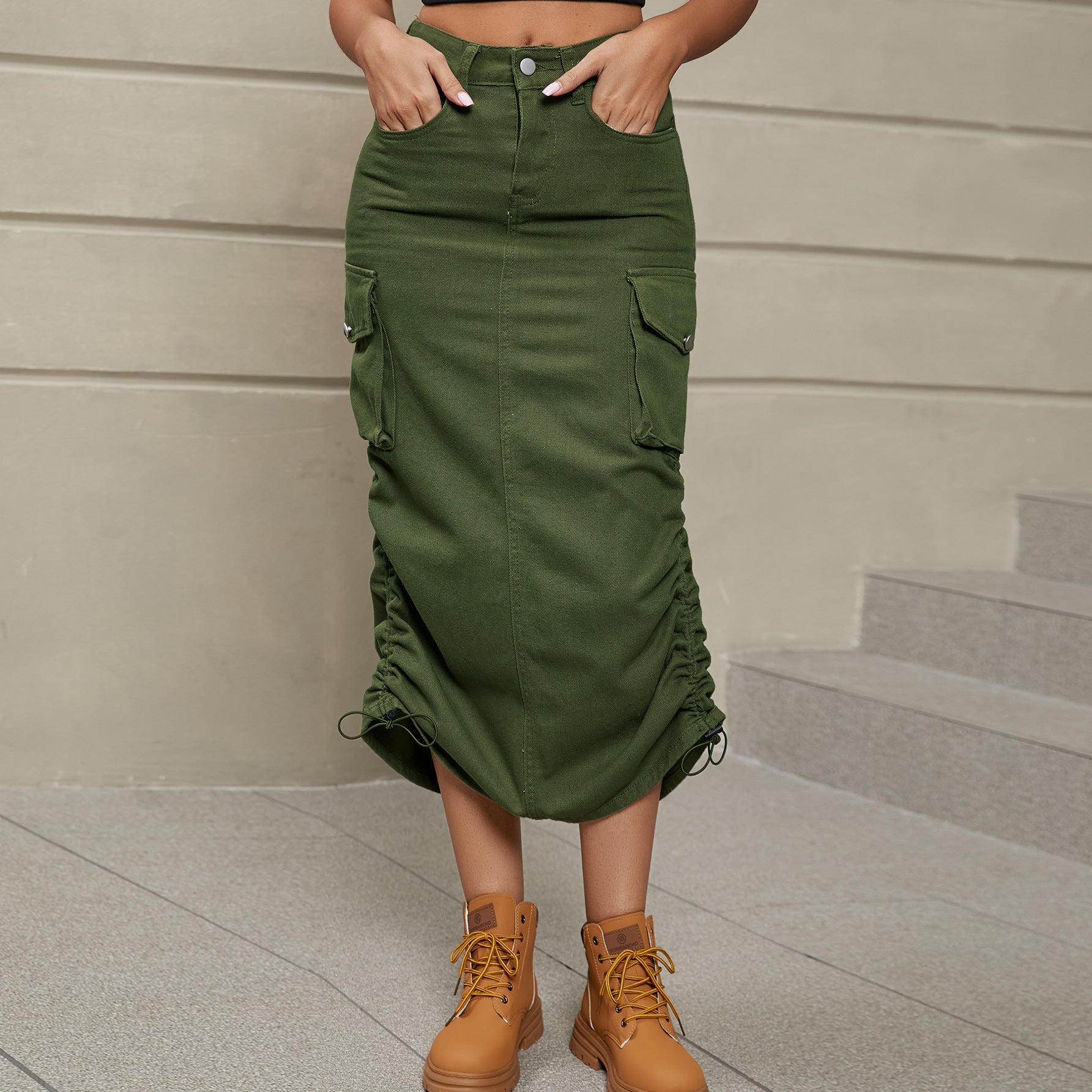 Women's Single Denim Casual Mid-length Fashion Skirt