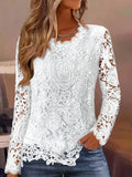 Women's Round Neck Elegant Commuter Light Luxury Long Sleeve Women's T-shirt