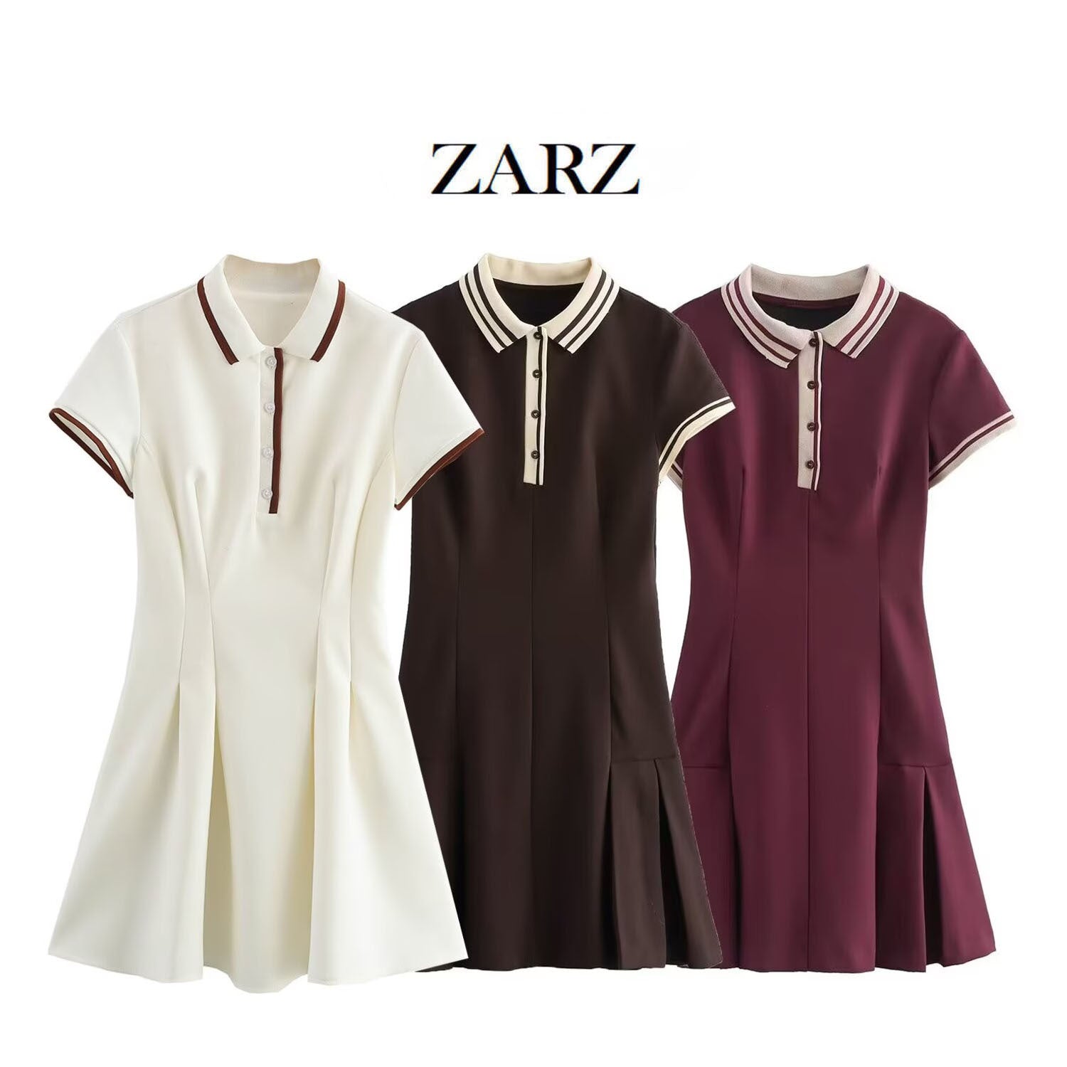 Women's Homemade Classic Fashion Color Contrast Thread Dress
