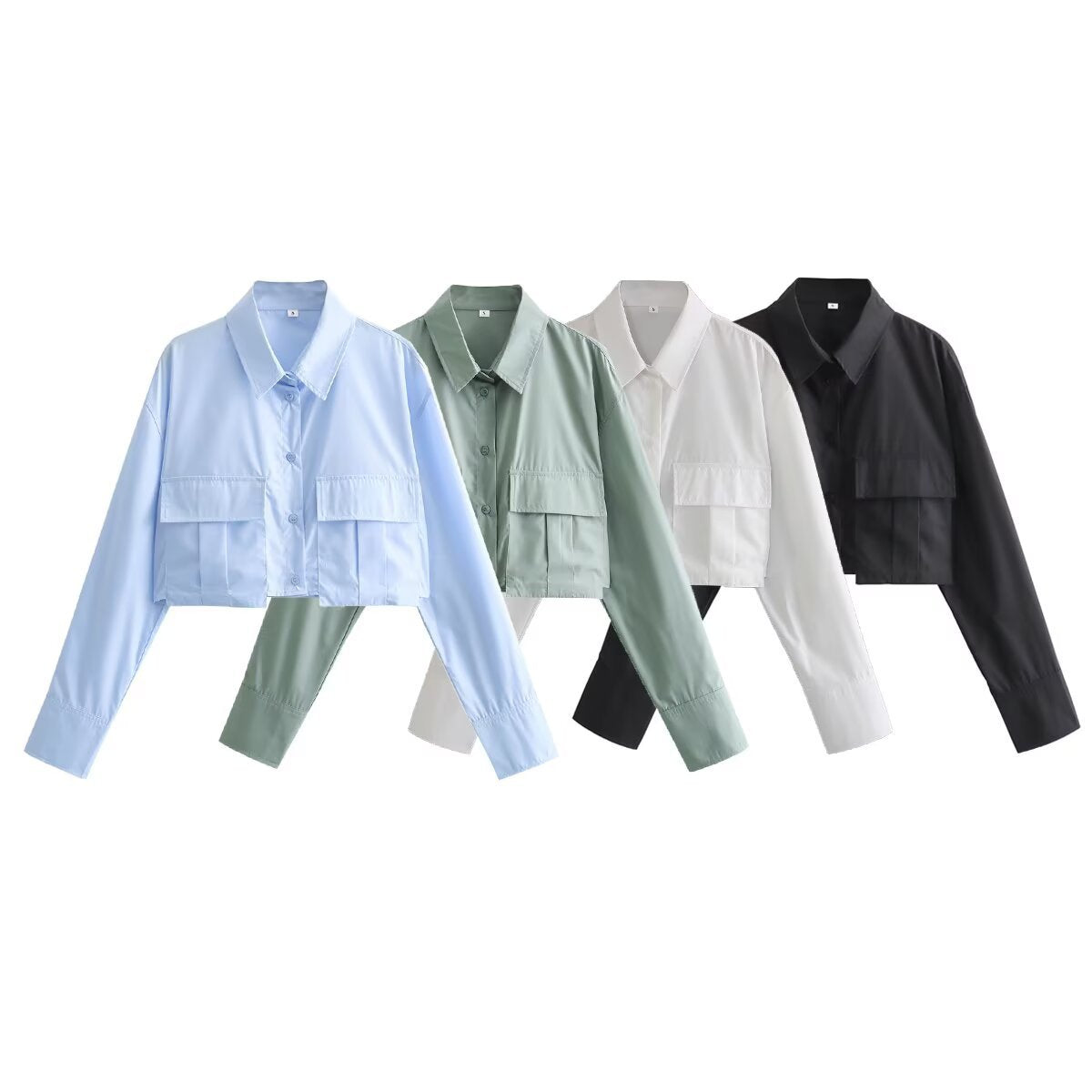 Women's Self-made Fashion Elegant Pocket Decorative Shirt Shorts