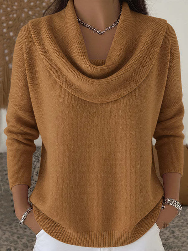 Cool Innovative Women's Solid Color Long-sleeved Sweaters