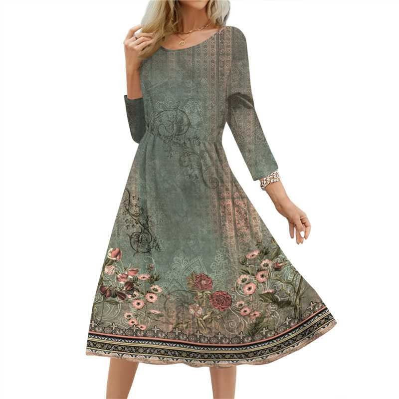 Women's Summer Long Printed Casual Fashion Ladies Skirts