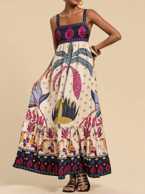 Floral Print Fashion Casual Holiday Style Dress
