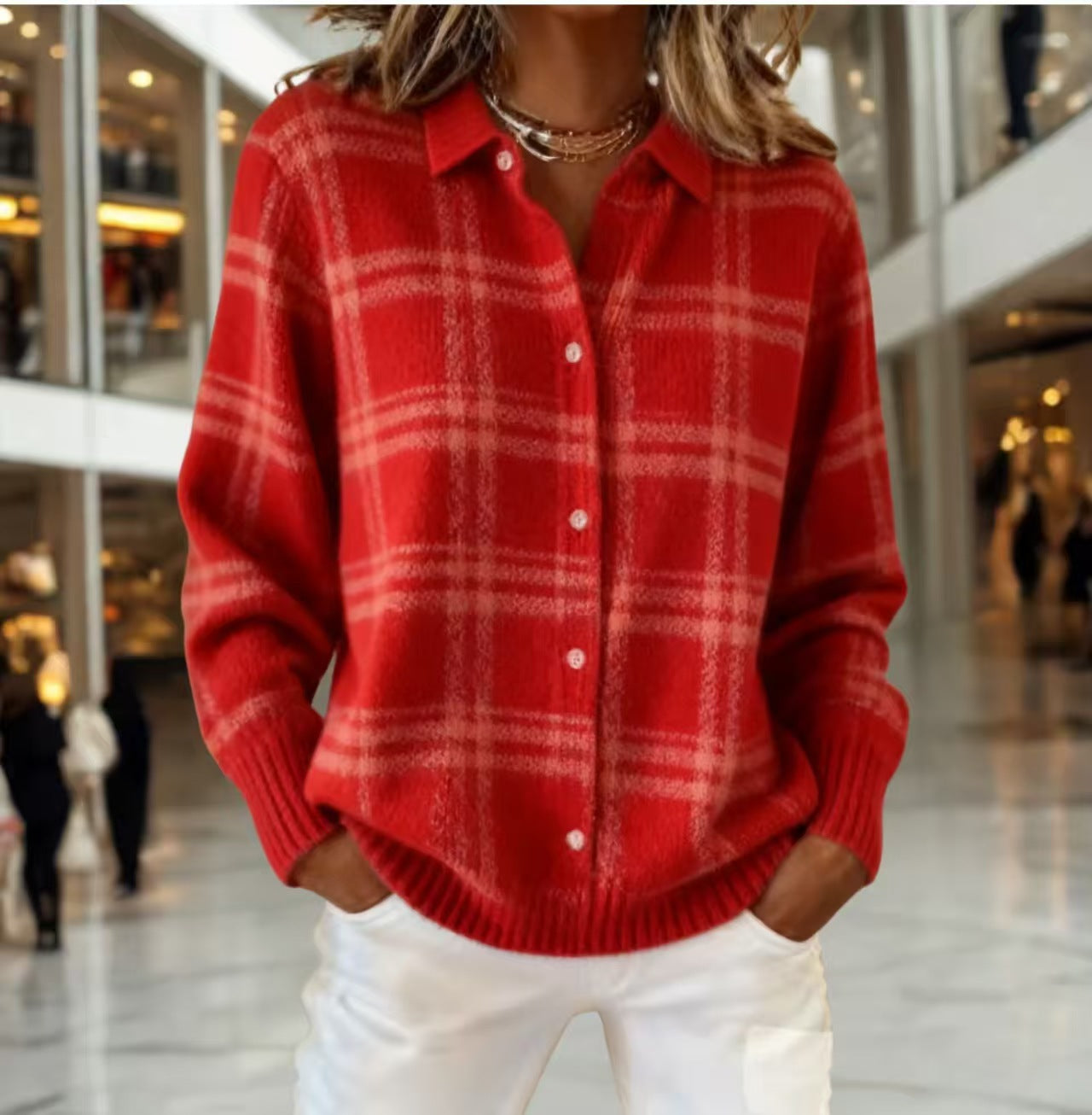 Women's Long-sleeved Winter Large Lapel Effect Inner Cardigans