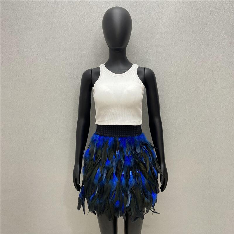 Classic Women's Feather Color Masquerade Fashion Skirts