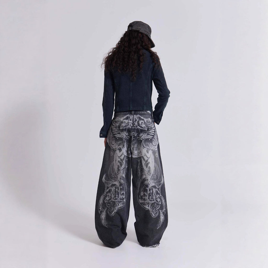 Women's & Men's Washed Retro High Street Tide Trousers Women's Jeans