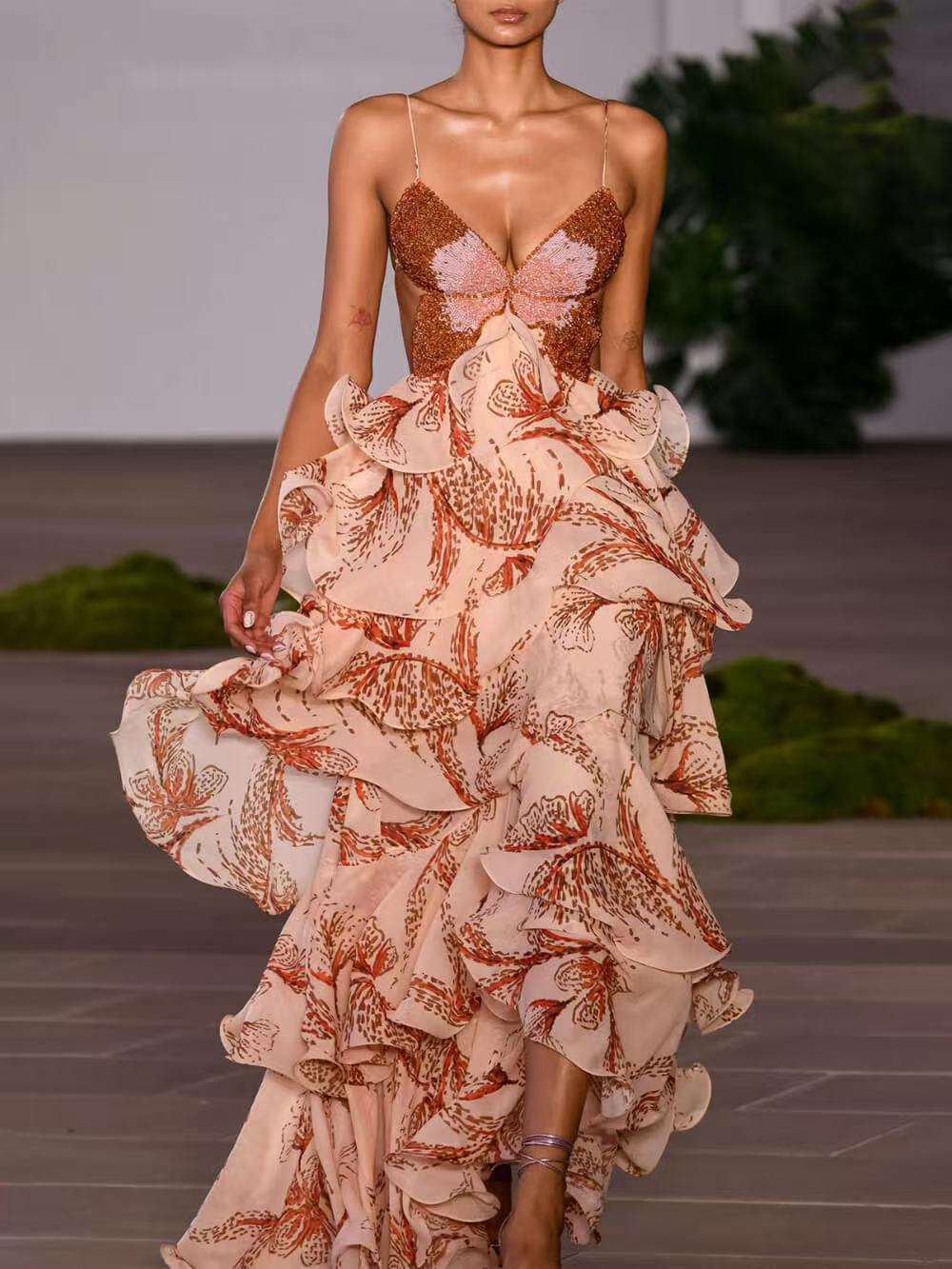 Women's Summer Fashion Ruffled Butterfly Long Skirts