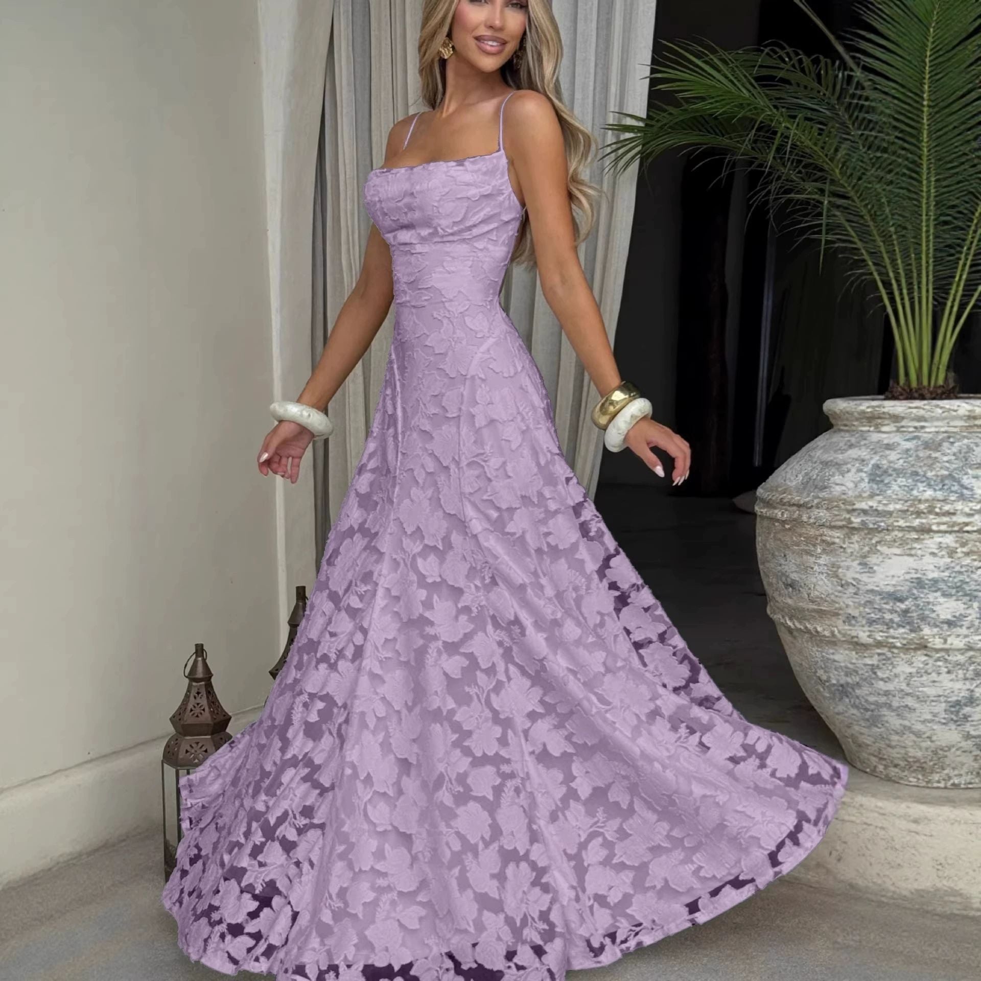 Women's Fashion Hot Style Wine Red Sexy Dress