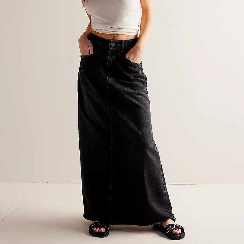 Women's Summer Loose Straight Casual Denim Skirt