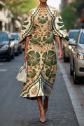 Classy Women's Floral Ocean Eternal Elegant Dress