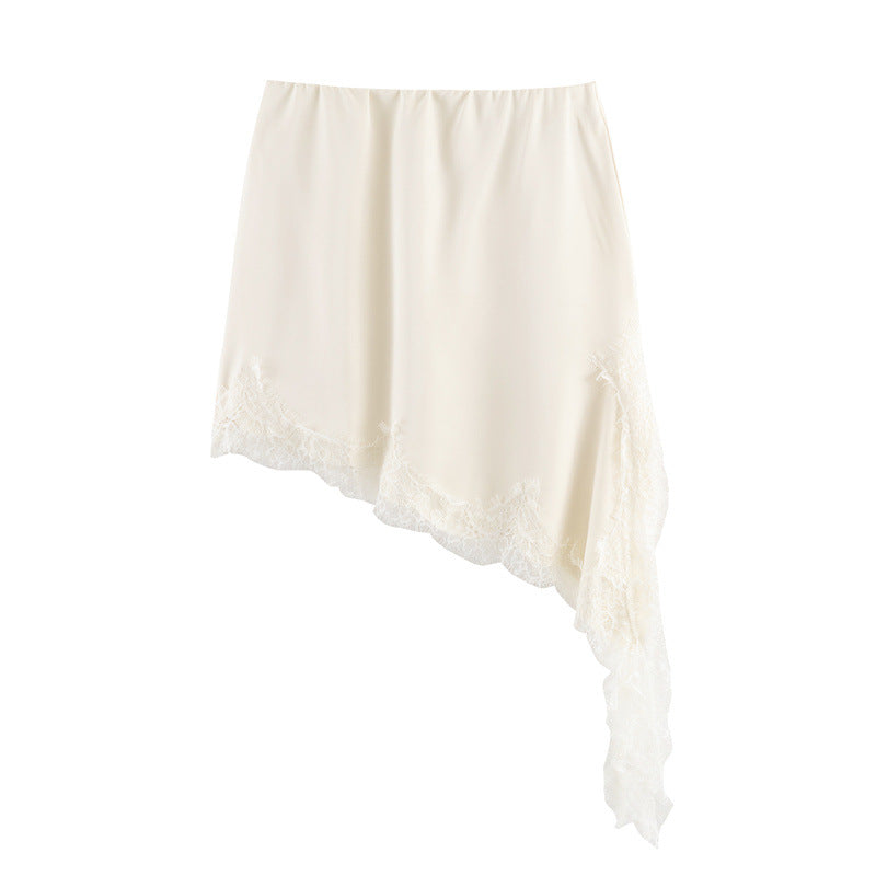Women's Spring Fashion Sexy Hot Asymmetric Lace Skirt