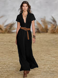 Trendy Holiday Western Bohemian Beach Collar Blouses
