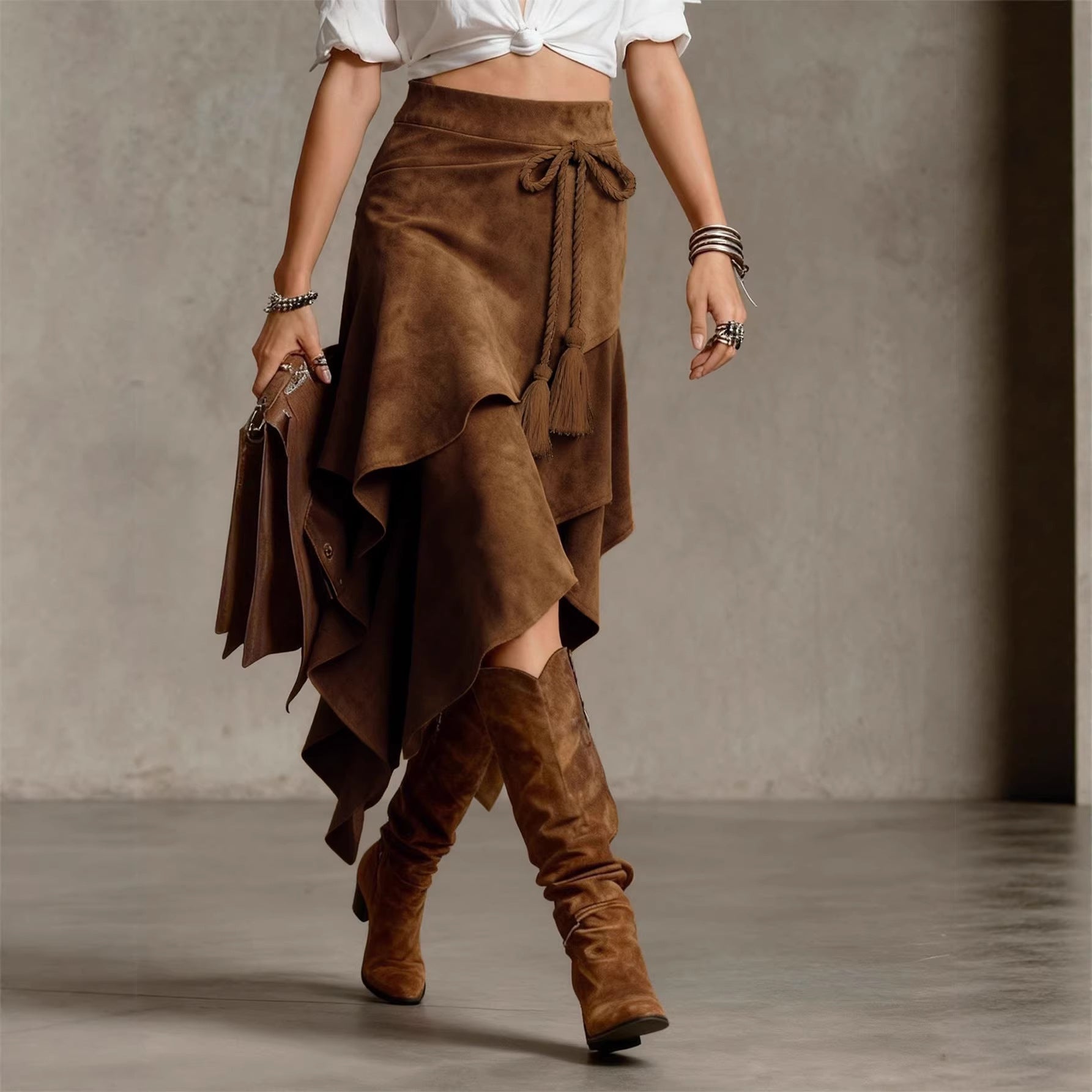 European Retro Western Style Irregular Design Skirts