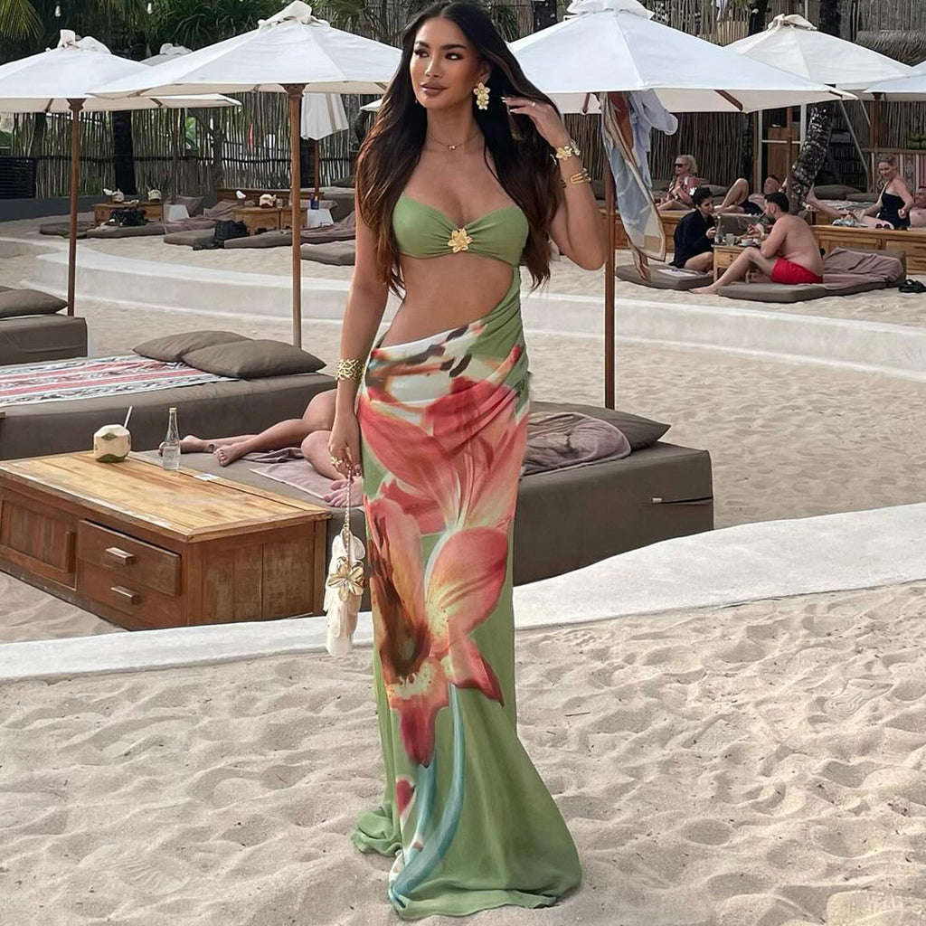 Women's Spring Vacation Style Sexy Navel Wrapped Clothing