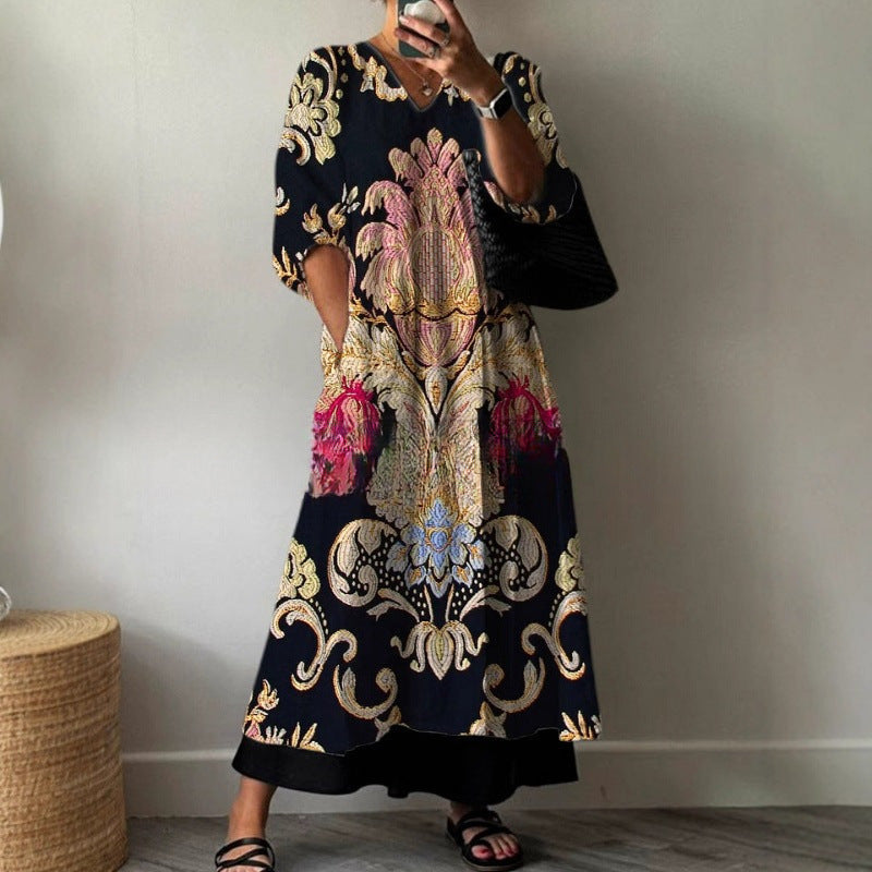 Comfortable Women's Casual Fashion Printed Mid-length Jumpsuits