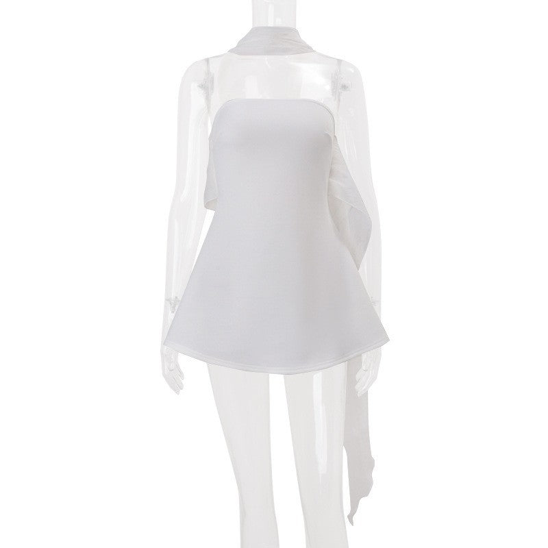 Women's Autumn Fashion French Sexy Pure Desire Wind Ribbon Dress
