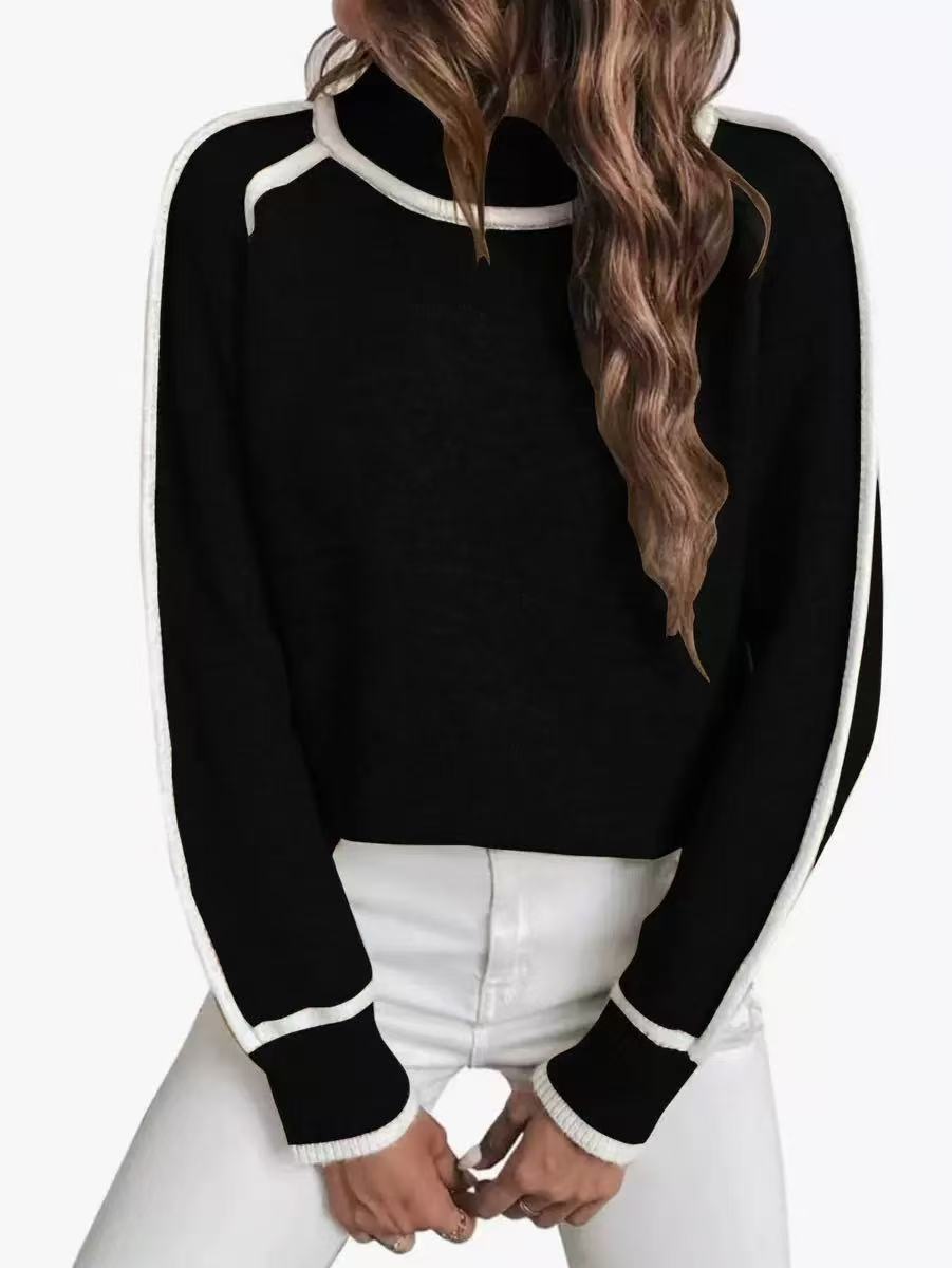 Women's Long-sleeved Pullover Turtleneck Solid Color Loose Women's Sweater