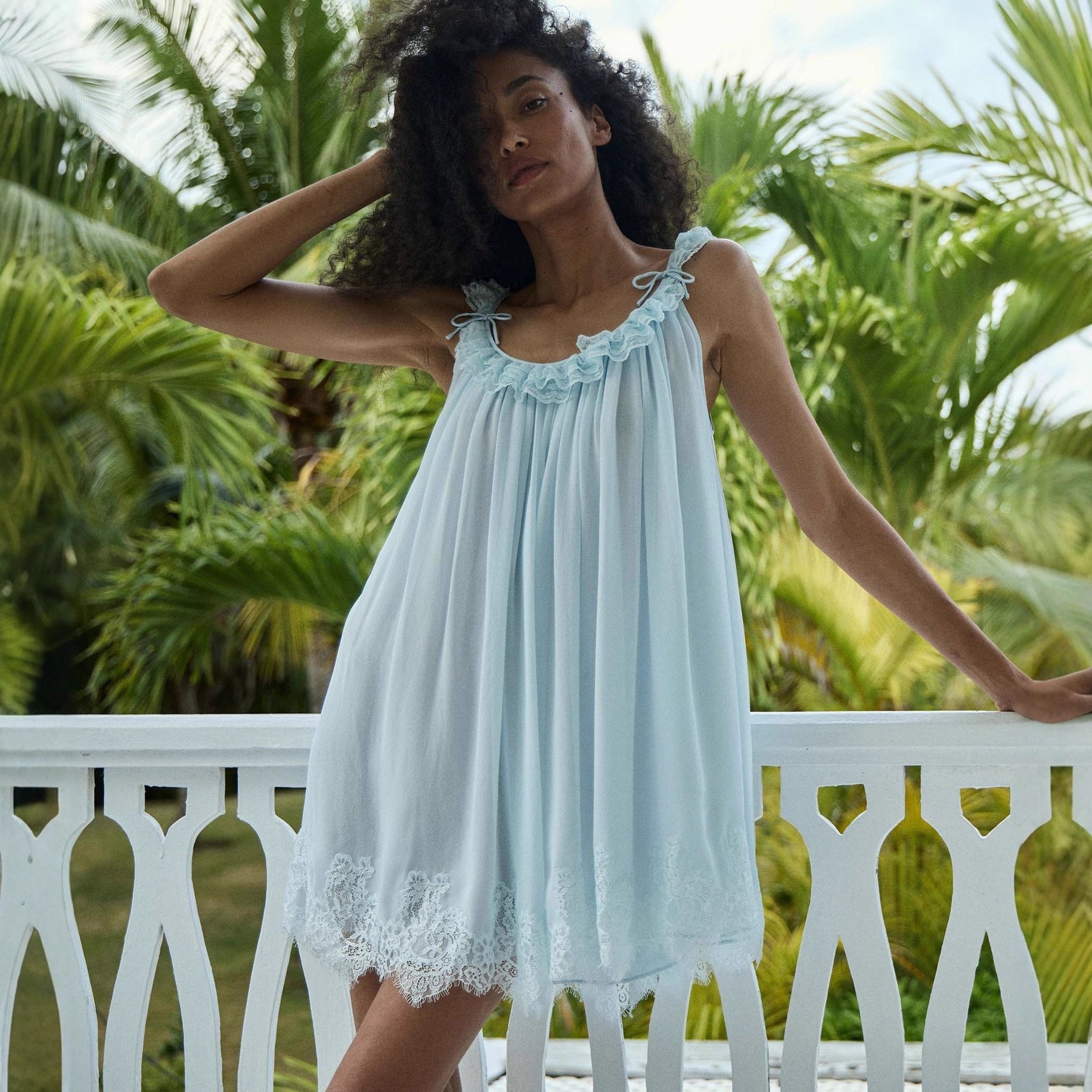Style Summer Sleeveless Lace Edge Loose Dress