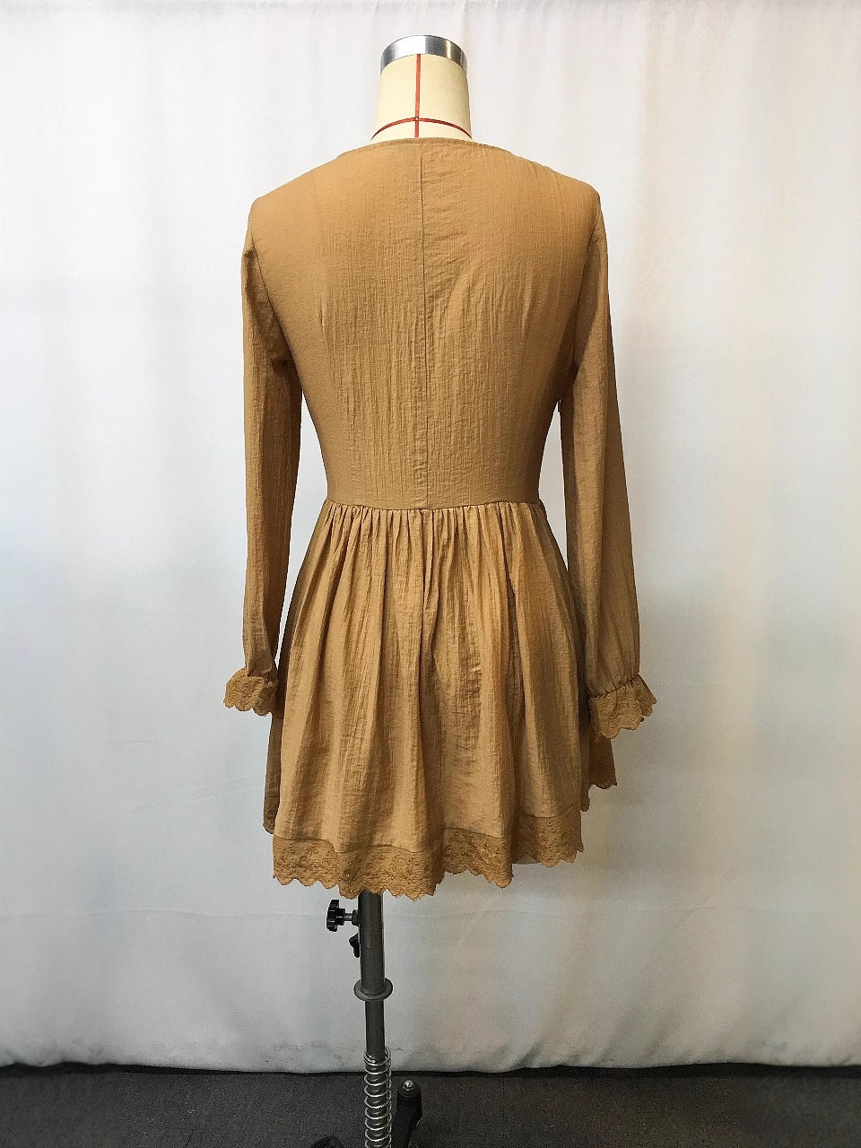 Long Sleeve Western Denim Ethnic Style Floral Print Dress