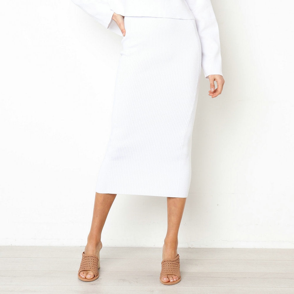 Lower Sunken Stripe Striped Sexy High Skirt