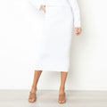 Lower Sunken Stripe Striped Sexy High Skirt
