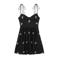 Fashion Elegant Women's Flower Embroidered Strap Dress