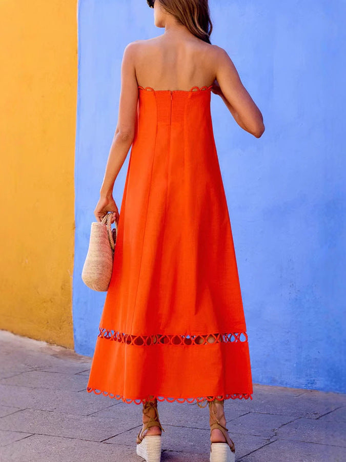 Women's Solid Color Sleeveless Fashion Long Skirts