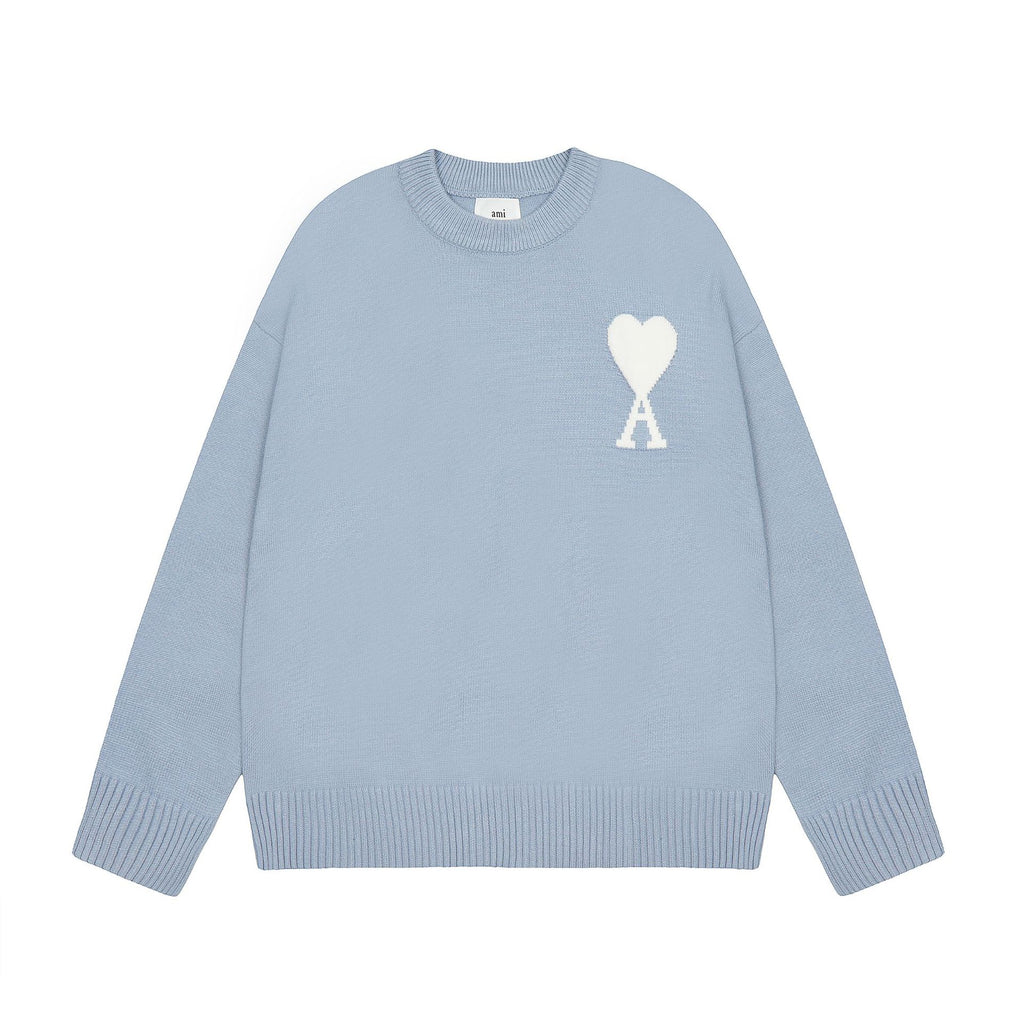 Round Neck Small Love Fashion Female Couple Loose Long Women's Sweater