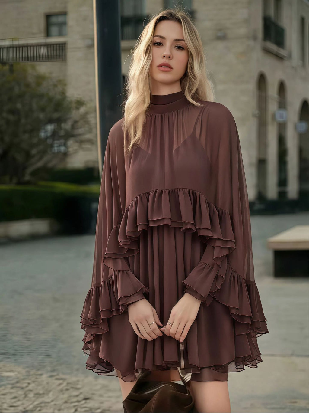 Elegant Chiffon Fashion Inner Match Strap Dress
