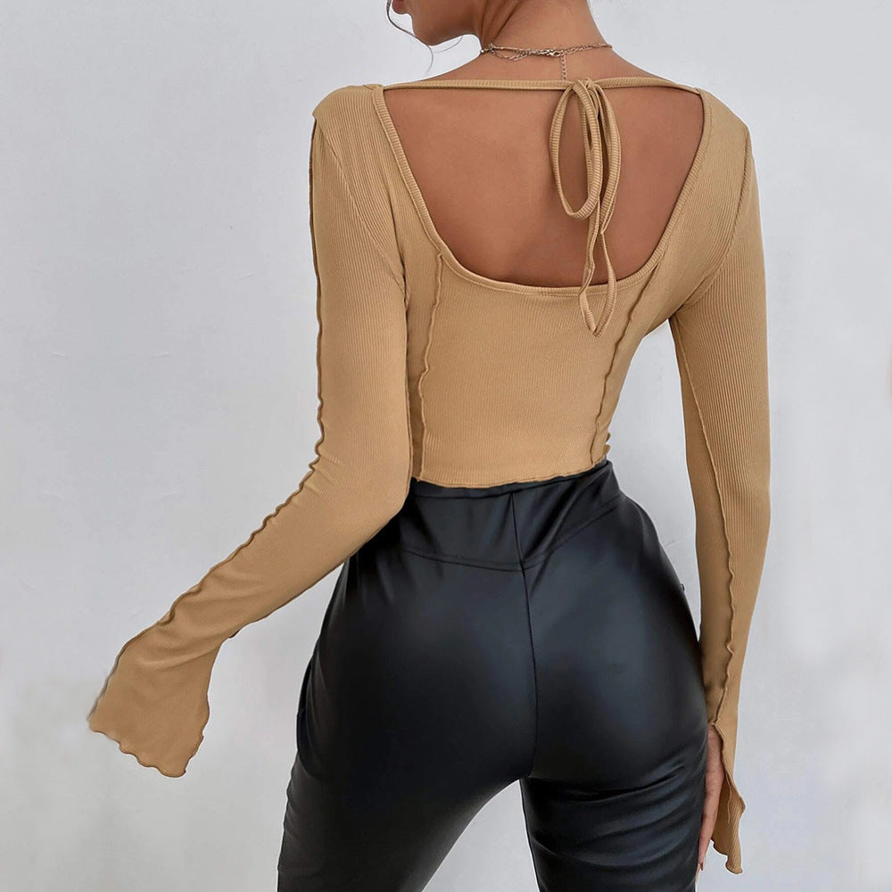 Women's Slim Fit Long Sleeve Pullover Knitted Tops