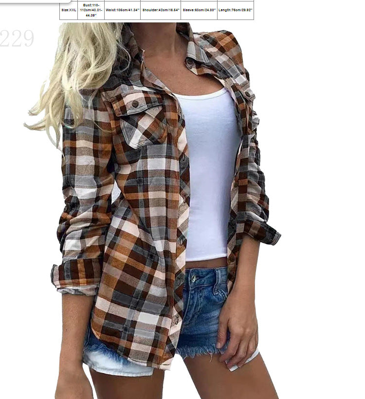 Women's Patchwork Stand-up Collar Long Sleeve Straight Tops