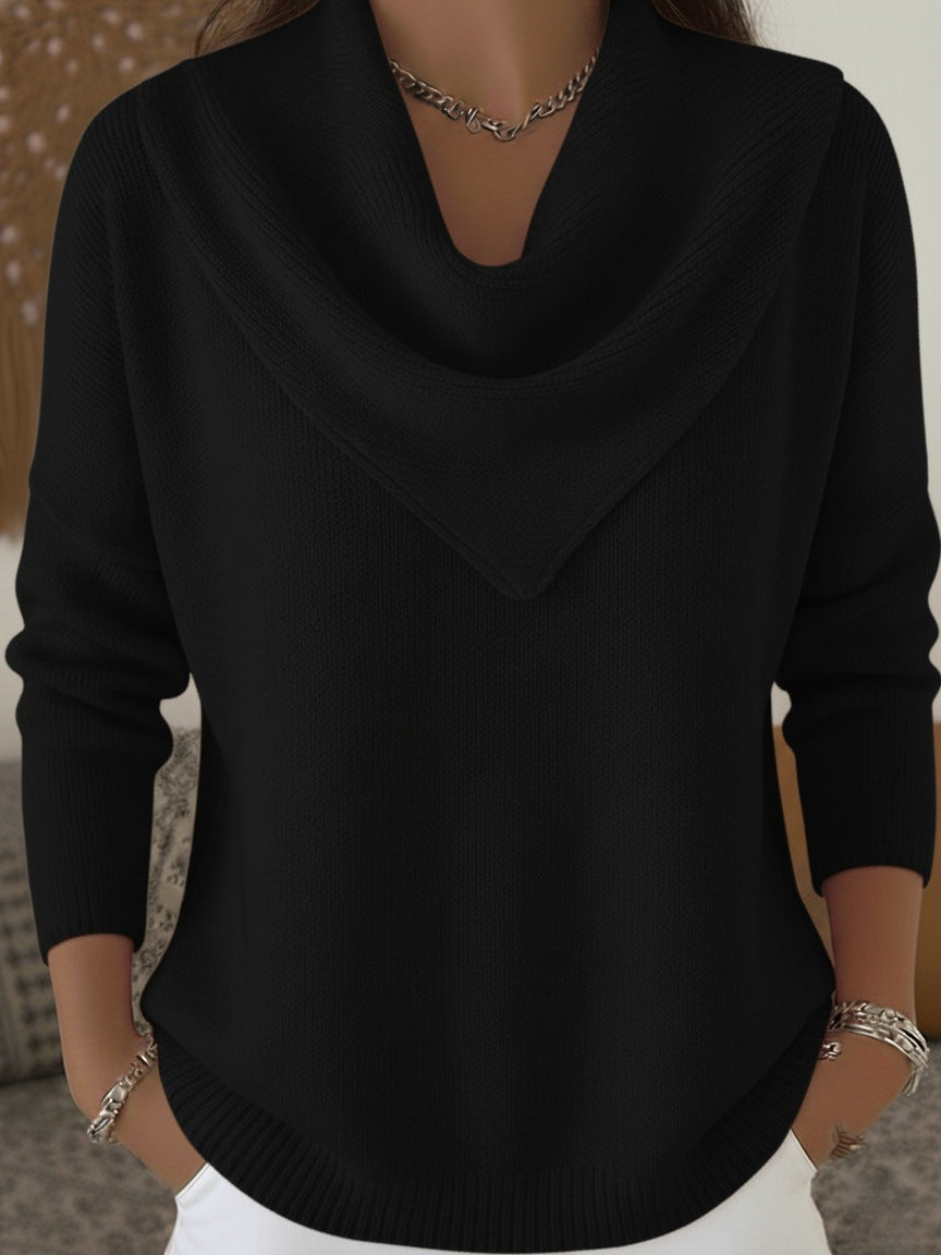 Attractive Classic Women's Solid Color Long-sleeved Tops