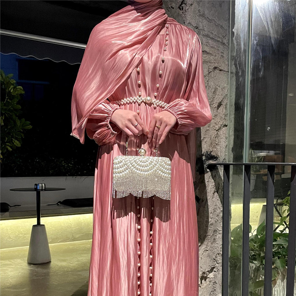 Stylish Women's Streamer Yarn Three-piece Long Dress
