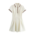 Women's Homemade Classic Fashion Color Contrast Thread Dress