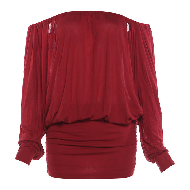 Women's Long Sleeve For Slimming Batwing Pure Hot Skirts