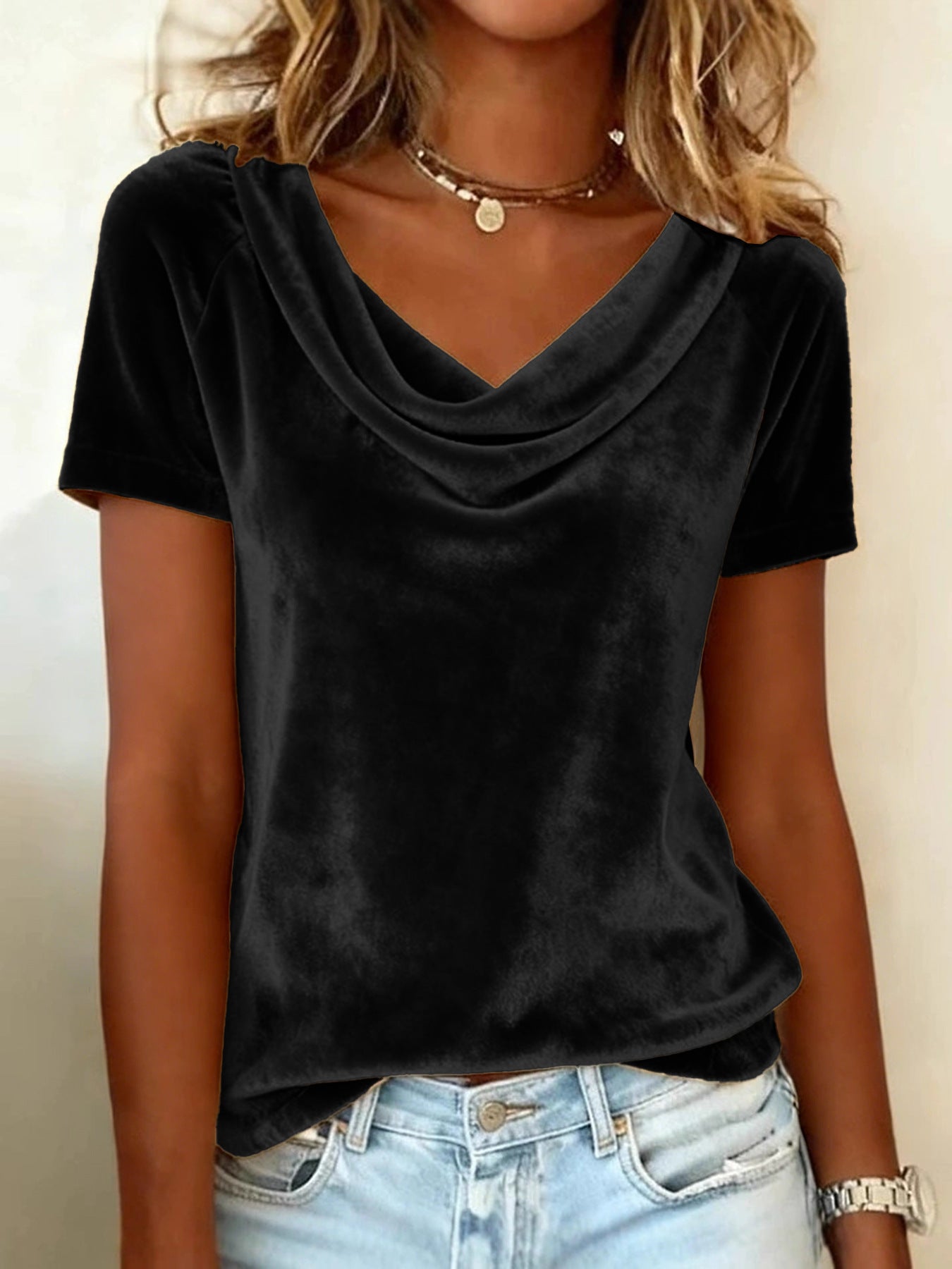 Women's Fashion Wear Solid Color Swing Collar Sleeve Sexy Shorts