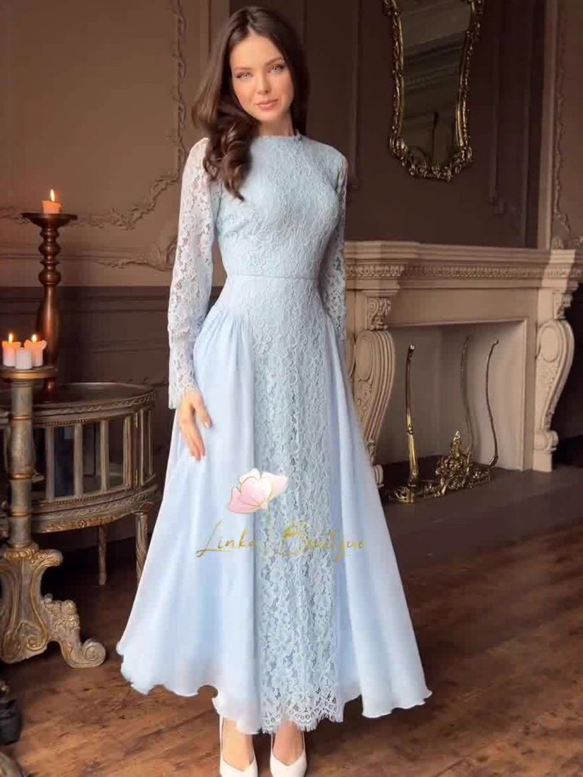 Women's Summer Elegant Retro Long Sleeve Soft Dress