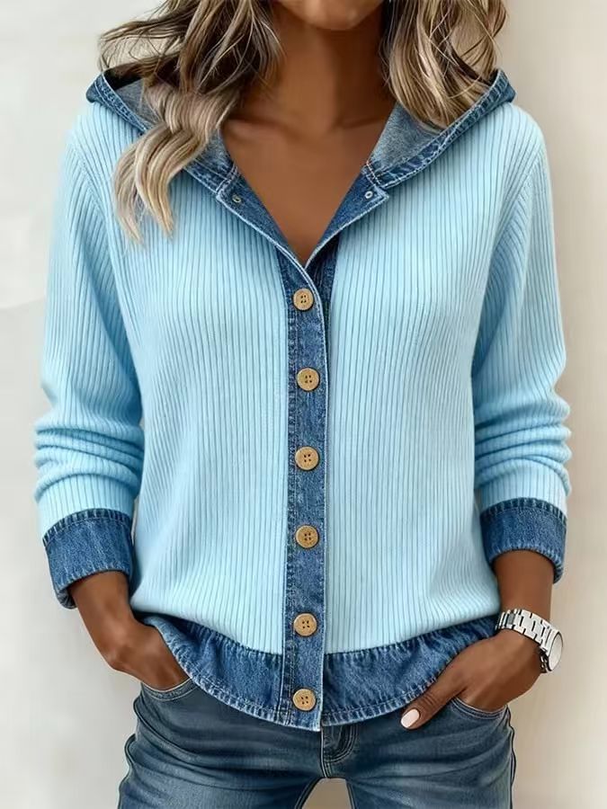 Cool Slouchy Women's Plaid Loose Hoodie Blouse