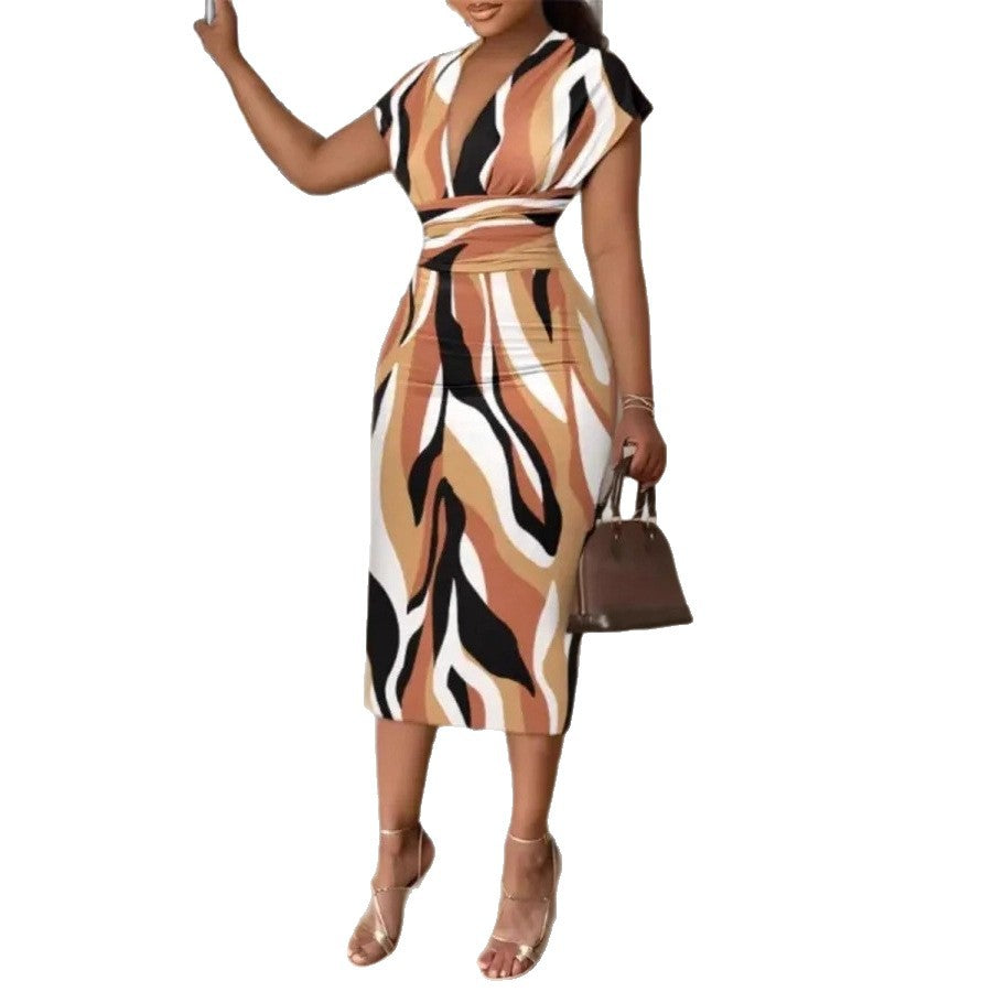 Durable Glamorous Women's Simple Hip Printed Dress