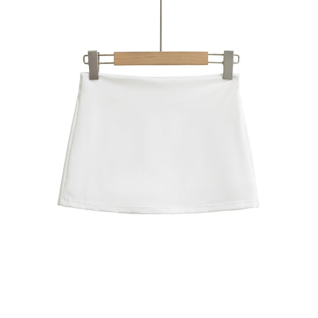 Spring Solid Color Simple Basic Yoga Sheath With Skirts