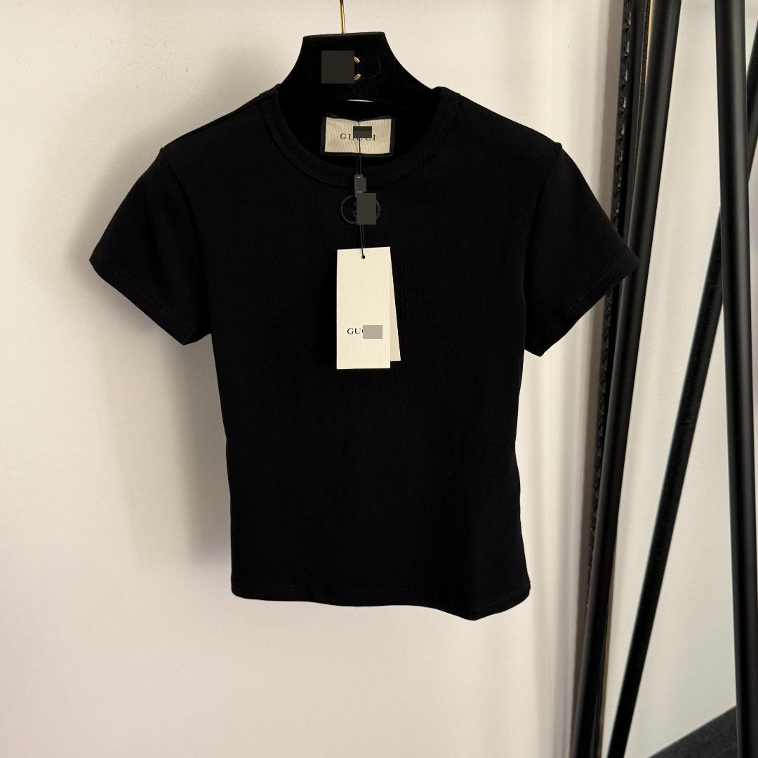 Casual Sweet Dopamine Wear Embroidered Slim Women's T-shirt