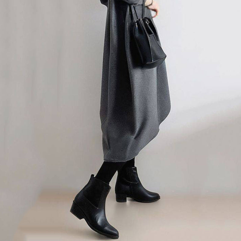 Women's Autumn Loose Crew Neck Stitching Plus Size