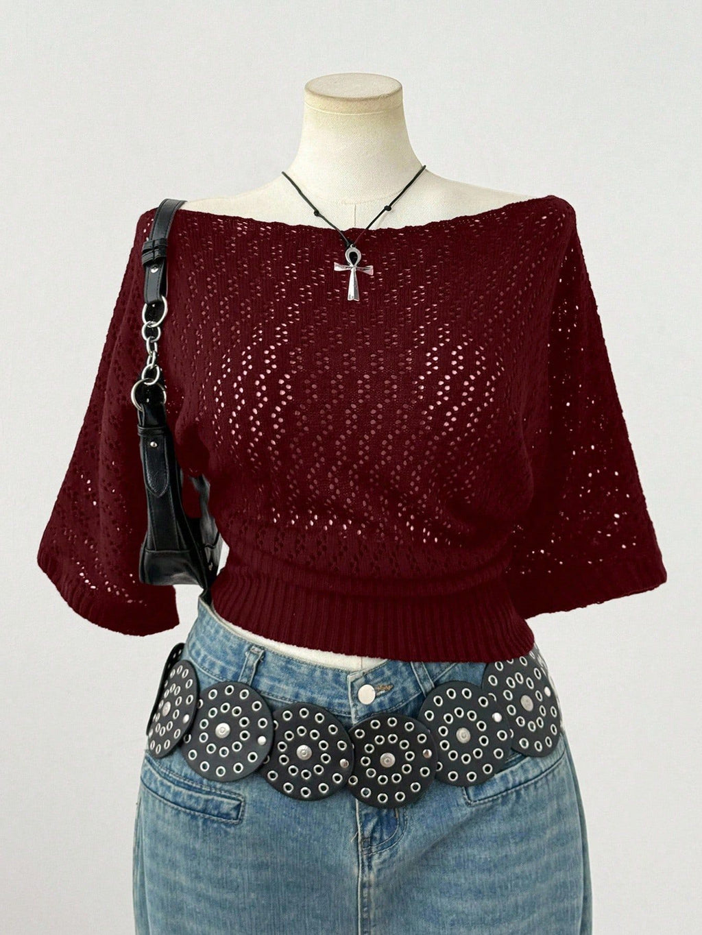 Women's French Style High-grade Hollow Wool Summer Slim Sweaters