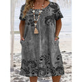 Charming Popular Women's Loose Printed Pocket Plus Size